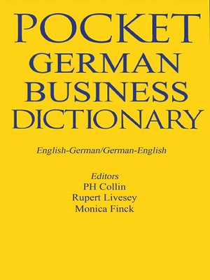 cover image of Pocket Business German Dictionary